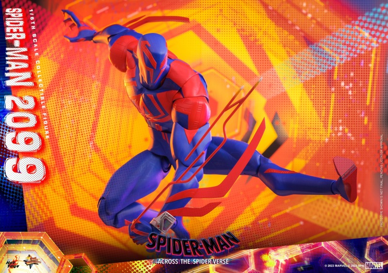 Hot Toys《蜘蛛人:穿越新宇宙》蜘蛛人2099 1/6 比例可動人偶 戰衣特殊塗裝帶來帥氣未來感!