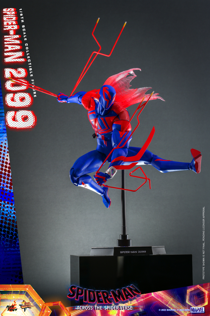 Hot Toys《蜘蛛人:穿越新宇宙》蜘蛛人2099 1/6 比例可動人偶 戰衣特殊塗裝帶來帥氣未來感!