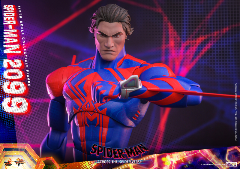 Hot Toys《蜘蛛人:穿越新宇宙》蜘蛛人2099 1/6 比例可動人偶 戰衣特殊塗裝帶來帥氣未來感!