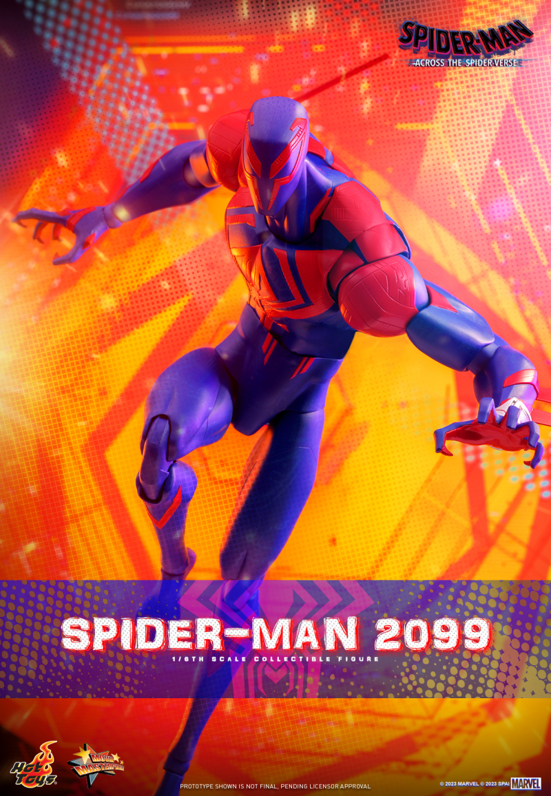 Hot Toys《蜘蛛人：穿越新宇宙》蜘蛛人2099 1/6 比例可動人偶 戰衣特殊塗裝帶來帥氣未來感！