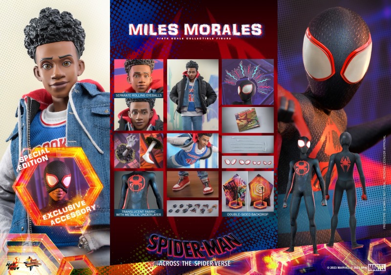Hot Toys《蜘蛛人:穿越新宇宙》邁爾斯·摩拉斯(Miles Morales)1/6 比例收藏級人偶 英雄造型&日常穿搭一次滿足!