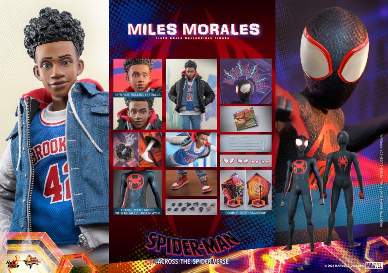 Hot Toys《蜘蛛人:穿越新宇宙》邁爾斯·摩拉斯(Miles Morales)1/6 比例收藏級人偶 英雄造型&日常穿搭一次滿足!