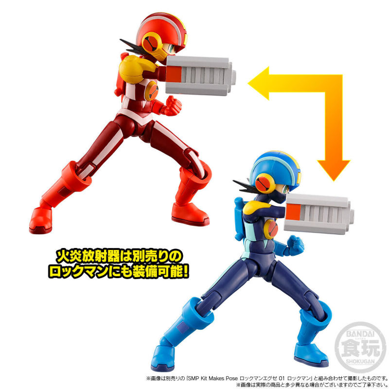 萬代『SMP Kit Makes Pose 洛克人EXE 熱焰氣力型態 &amp;木盾型態』食玩套組 09月發售！