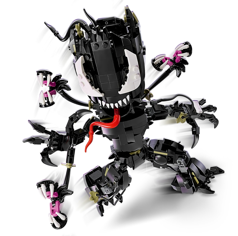 LEGO 76249「猛毒化格魯特」（Venomized Groot）藉著替換零件逐步展現共生體的侵占過程！