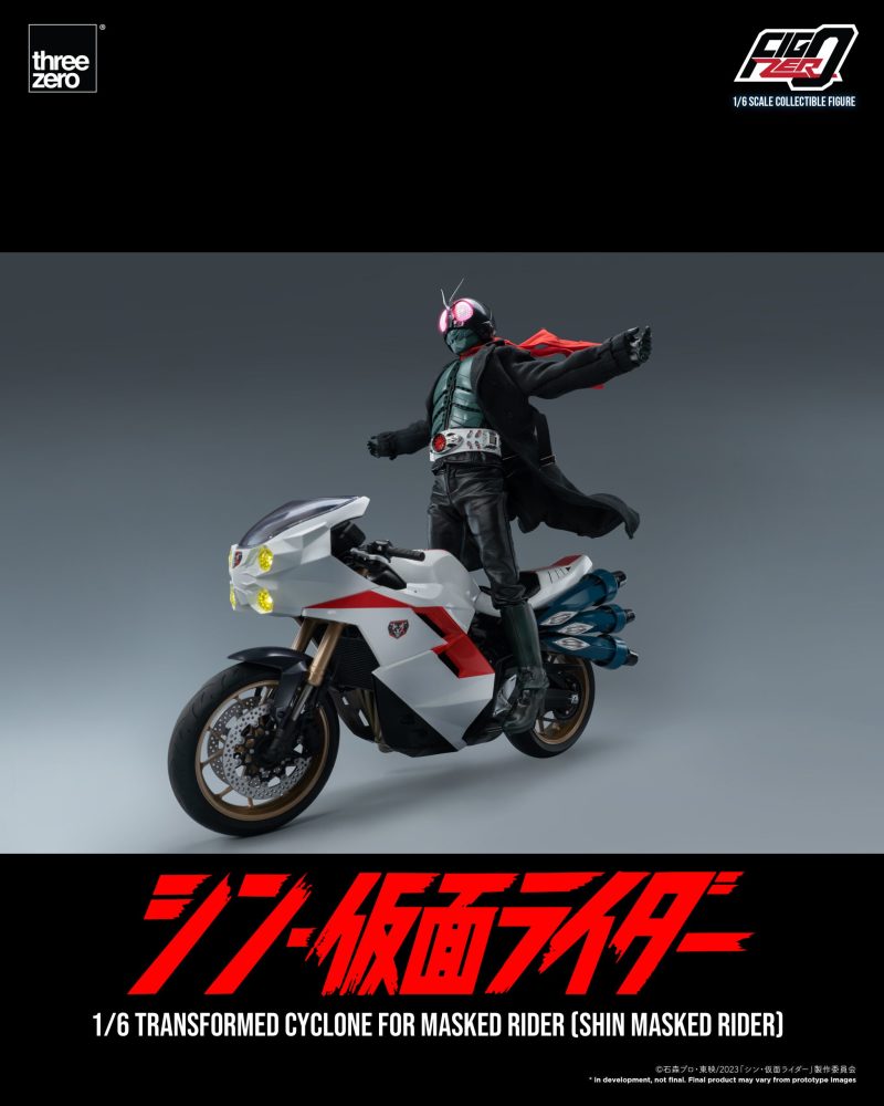 threezero『Figzero 1/6 假面騎士摩托車 旋風號(新・假面騎士假面)』車頭燈、排氣管搭載LED光效!