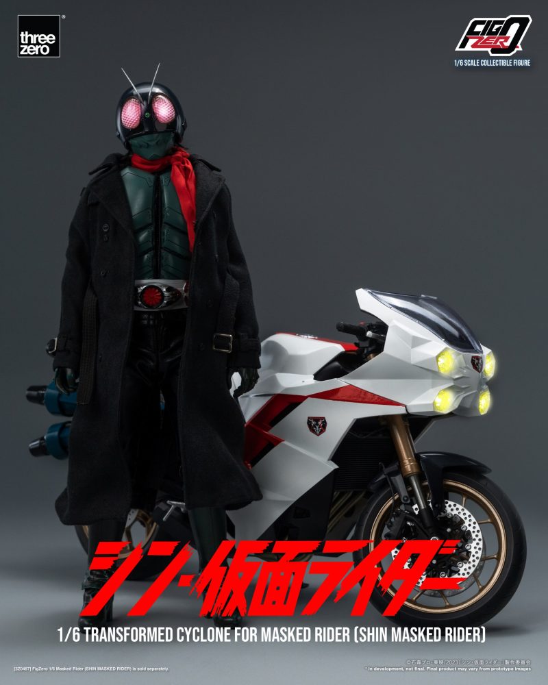 threezero『Figzero 1/6 假面騎士摩托車 旋風號(新・假面騎士假面)』車頭燈、排氣管搭載LED光效!