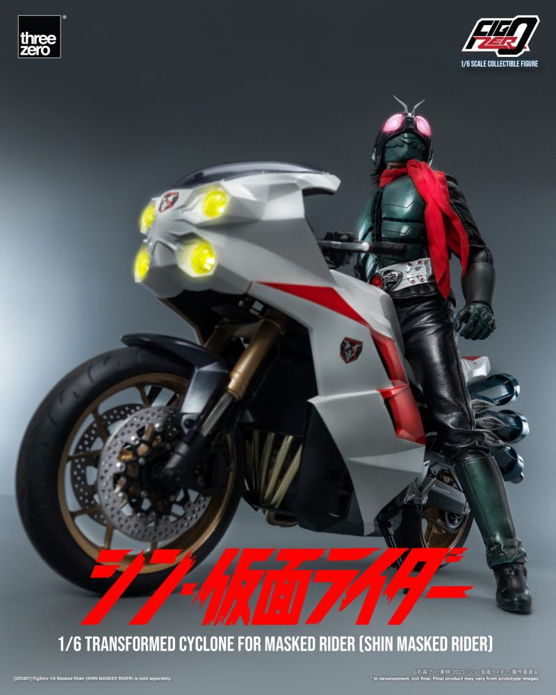 threezero『Figzero 1/6 假面騎士摩托車 旋風號(新・假面騎士假面)』車頭燈、排氣管搭載LED光效!