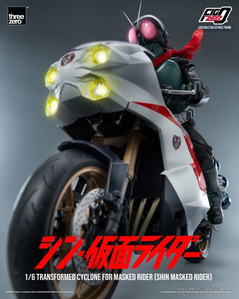 threezero『Figzero 1/6 假面騎士摩托車 旋風號(新・假面騎士假面)』車頭燈、排氣管搭載LED光效!
