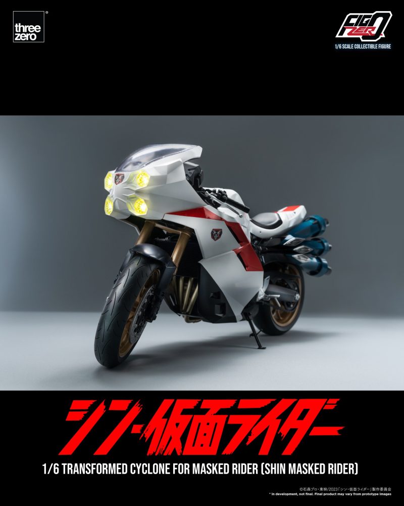 threezero『Figzero 1/6 假面騎士摩托車 旋風號(新・假面騎士假面)』車頭燈、排氣管搭載LED光效!