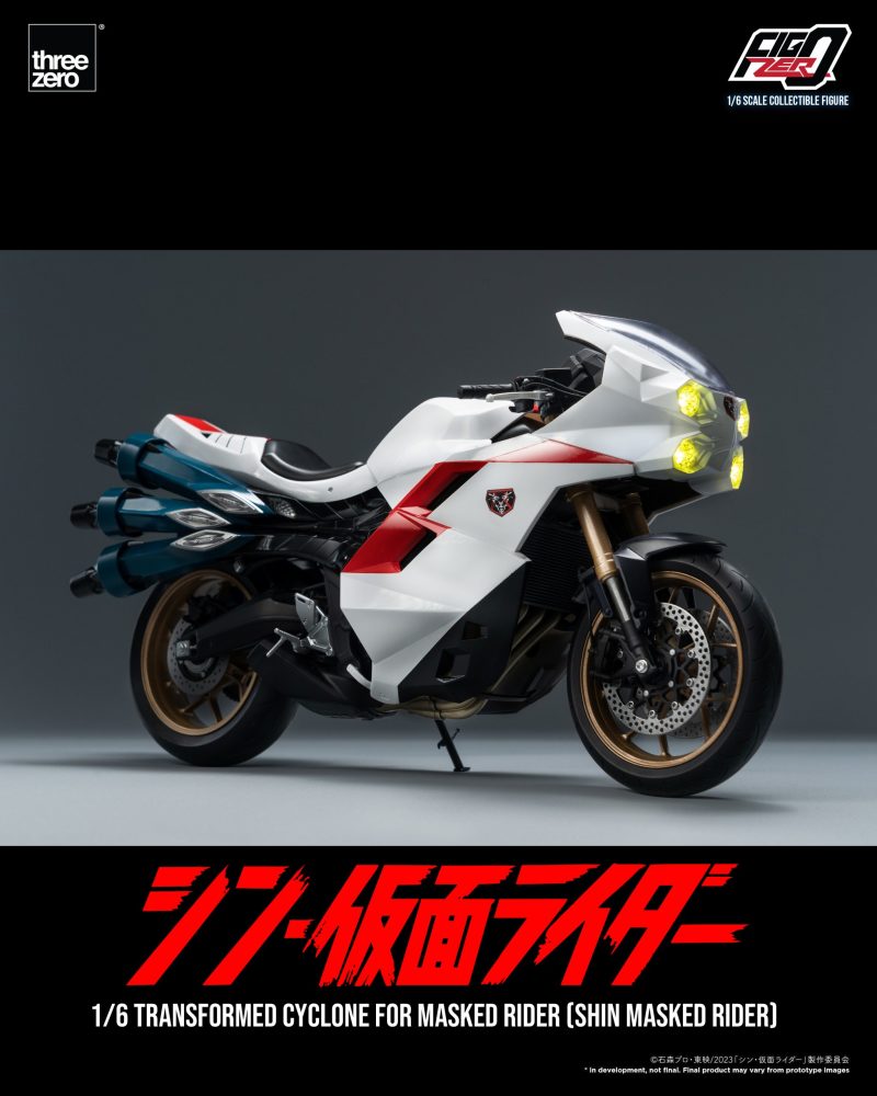 threezero『Figzero 1/6 假面騎士摩托車 旋風號(新・假面騎士假面)』車頭燈、排氣管搭載LED光效!
