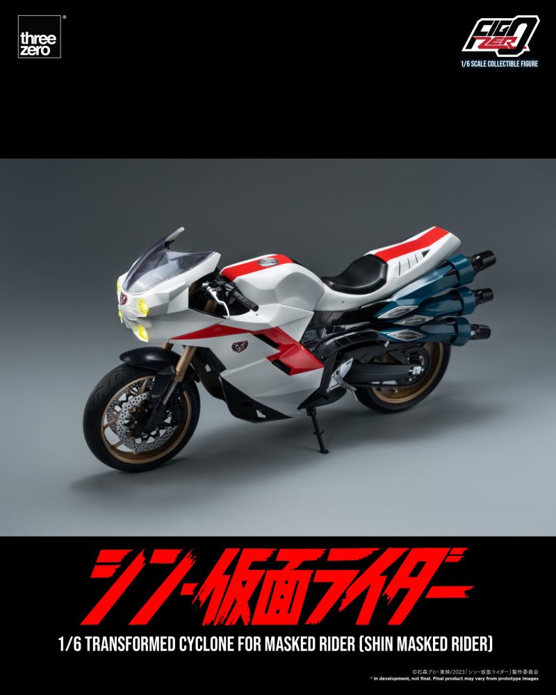 threezero『Figzero 1/6 假面騎士摩托車 旋風號(新・假面騎士假面)』車頭燈、排氣管搭載LED光效!