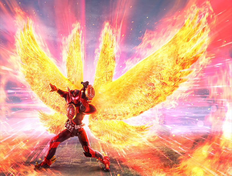 S.H.Figuarts 真骨彫製法『假面騎士OOO 鷹孔鷲聯組 （最終回Ver.）』華麗火焰羽翼特效再現最終決戰！