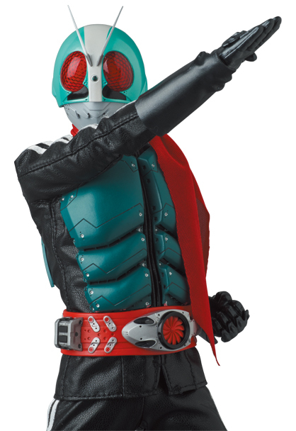 RAH『假面騎士第2+1號(新・假面騎士) 1/6比例可動人偶』附屬焦黑頭盔、大拇指比讚等配件