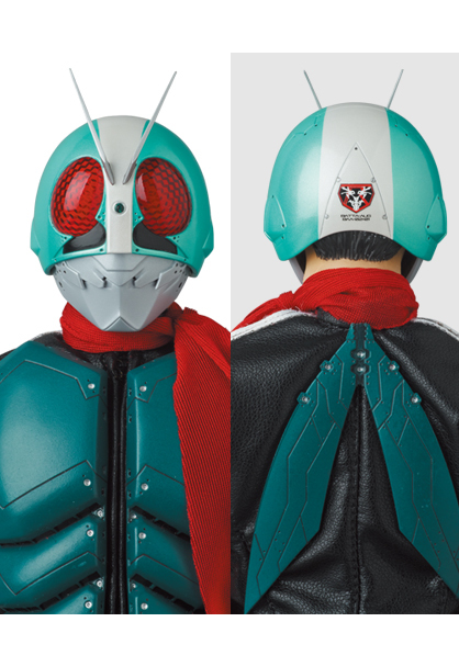 RAH『假面騎士第2+1號(新・假面騎士) 1/6比例可動人偶』附屬焦黑頭盔、大拇指比讚等配件