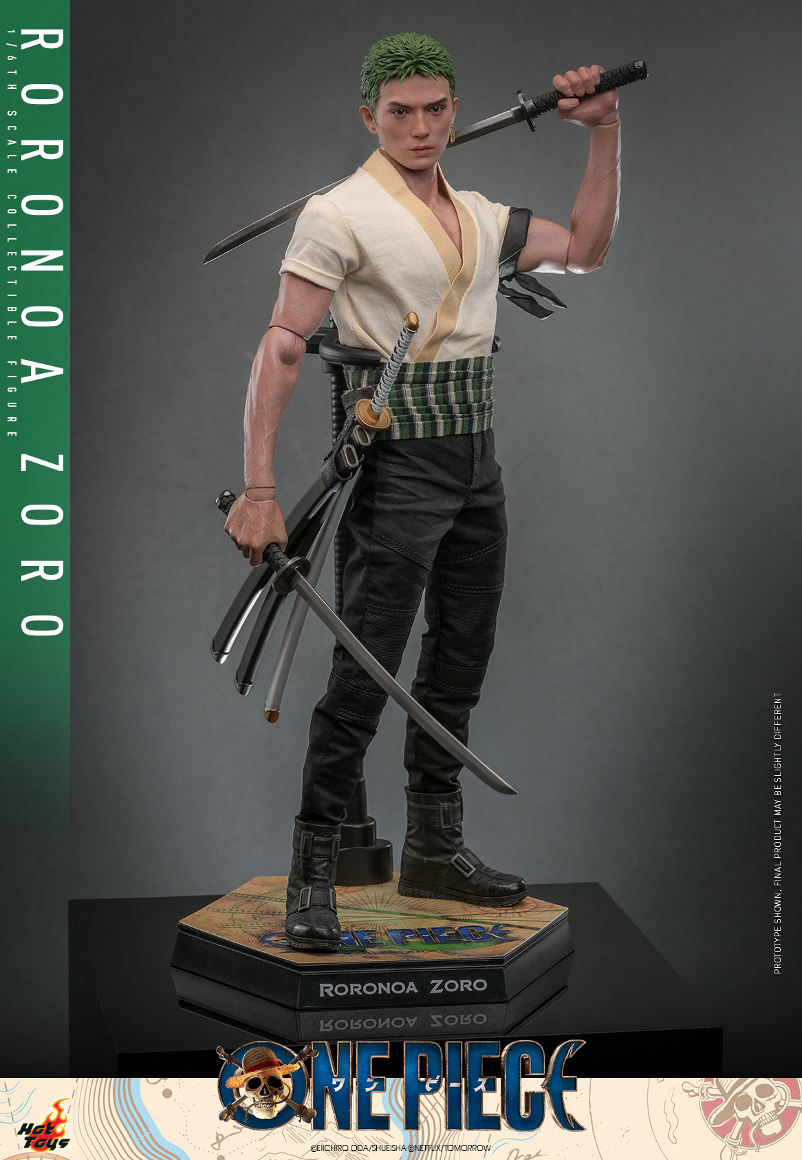 Hot Toys《航海王》真人版「羅羅亞·索隆」1/6 比例可動人偶 招牌三刀流戰鬥風格再現!