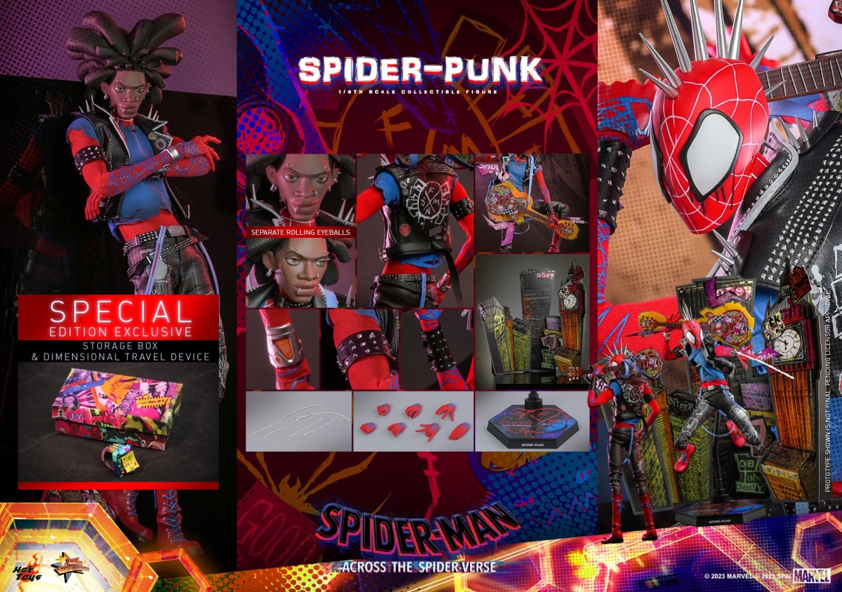 Hot Toys《蜘蛛人:穿越新宇宙》龐克蜘蛛人(Spider-Punk)1/6 比例收藏級人偶 永遠叛逆的那個男人!