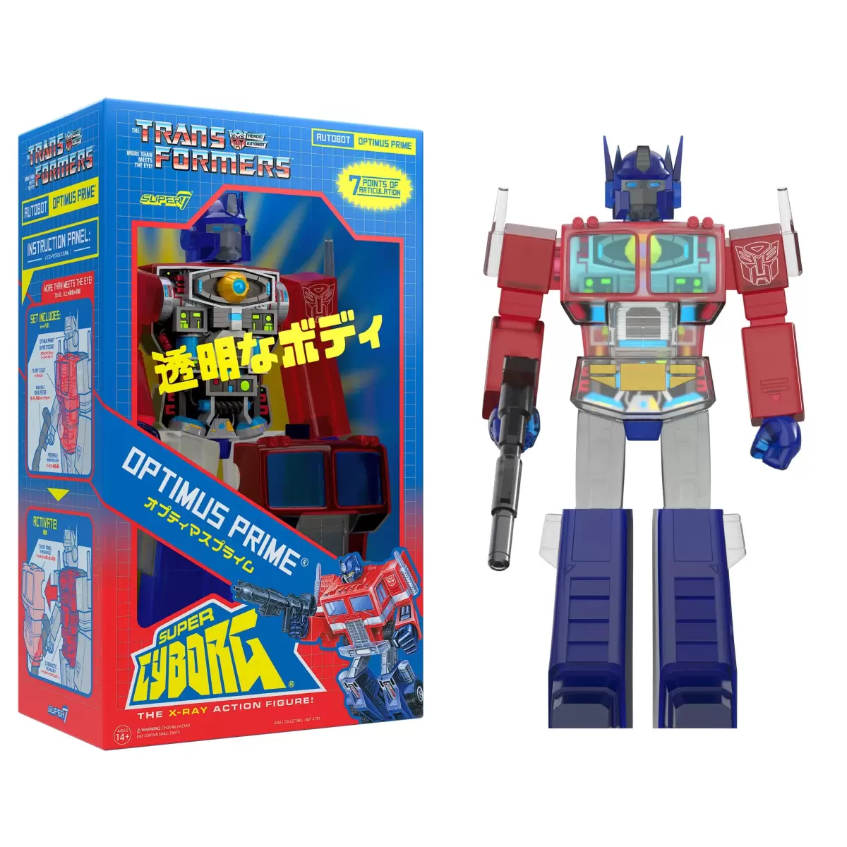 SUPER7『Super Cyborg 柯博文(透明紅/藍)』11吋可動玩具 透明胸甲展現內部機構【NYCC 2023】