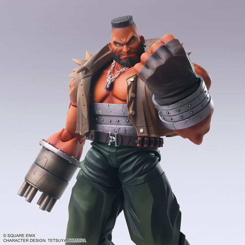 SQEX『BRING ARTS FFVII 巴雷特·華萊士』可動模型 再現 PS 原版經典野村哲也設計造型!