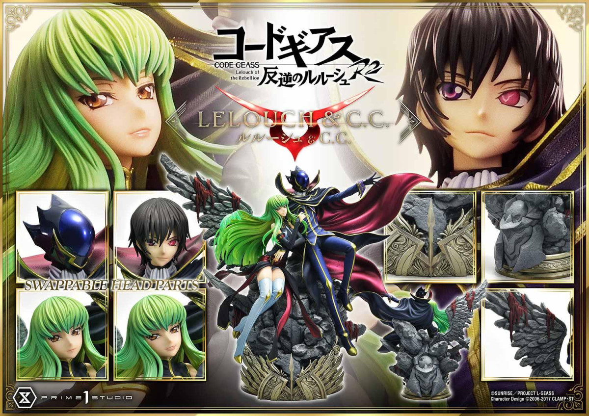 皇帝與魔女！Prime 1 Studio《Code Geass 反叛的魯路修》魯路修·蘭佩洛基&amp;C.C 立體人形雕像 BONUS版
