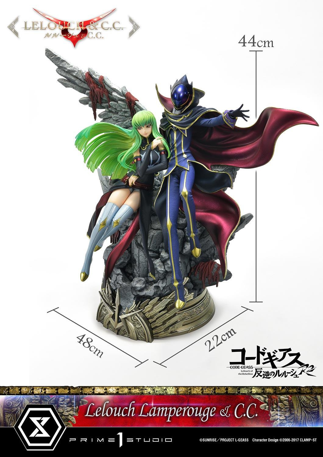 皇帝與魔女！Prime 1 Studio《Code Geass 反叛的魯路修》魯路修·蘭佩洛基&amp;C.C 立體人形雕像 BONUS版