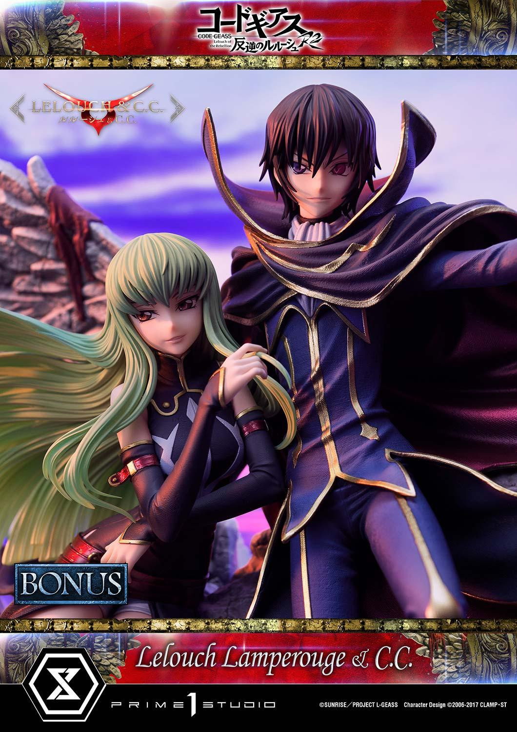 皇帝與魔女！Prime 1 Studio《Code Geass 反叛的魯路修》魯路修·蘭佩洛基&amp;C.C 立體人形雕像 BONUS版