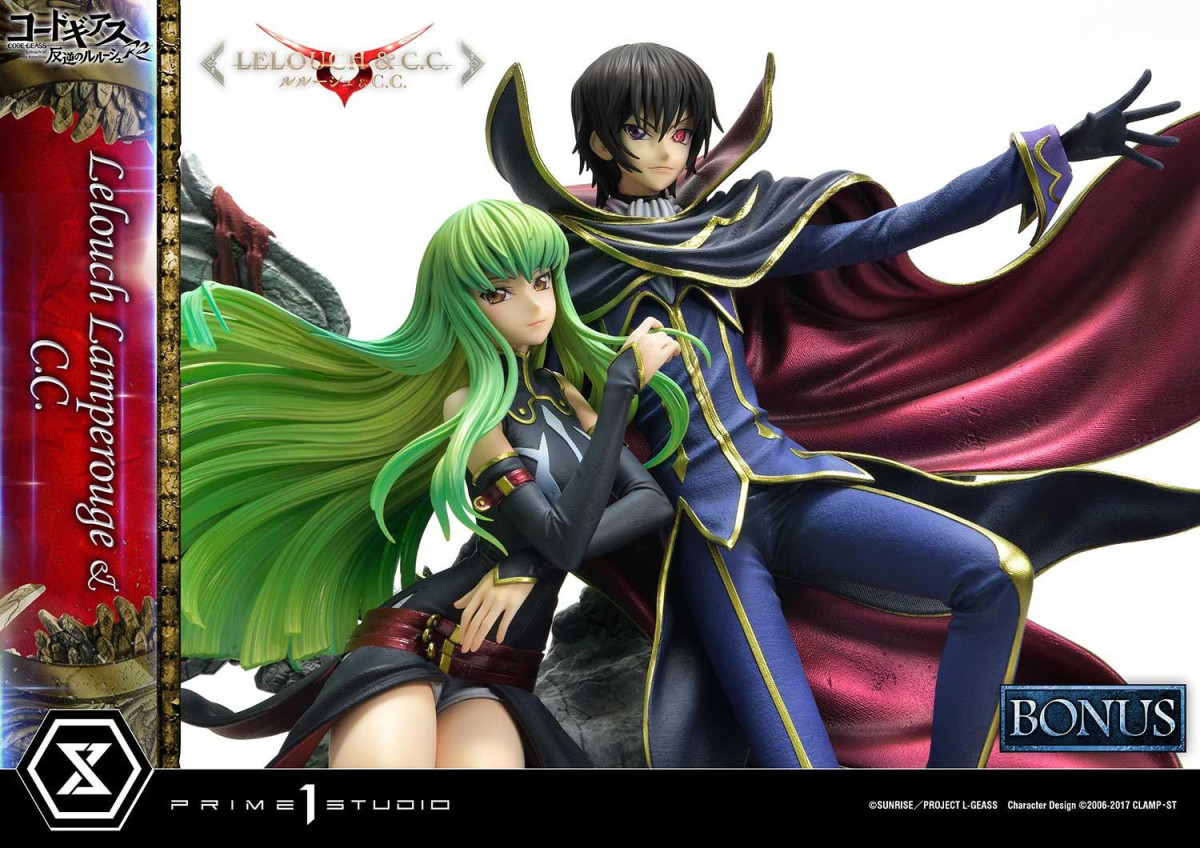 皇帝與魔女！Prime 1 Studio《Code Geass 反叛的魯路修》魯路修·蘭佩洛基&amp;C.C 立體人形雕像 BONUS版