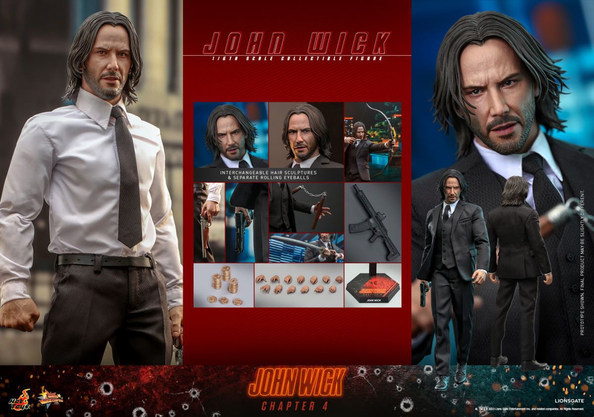 Hot Toys《捍衛任務4》約翰·維克 1/6 比例收藏級人偶 槍、弓箭、雙節棍、日本刀通通有!