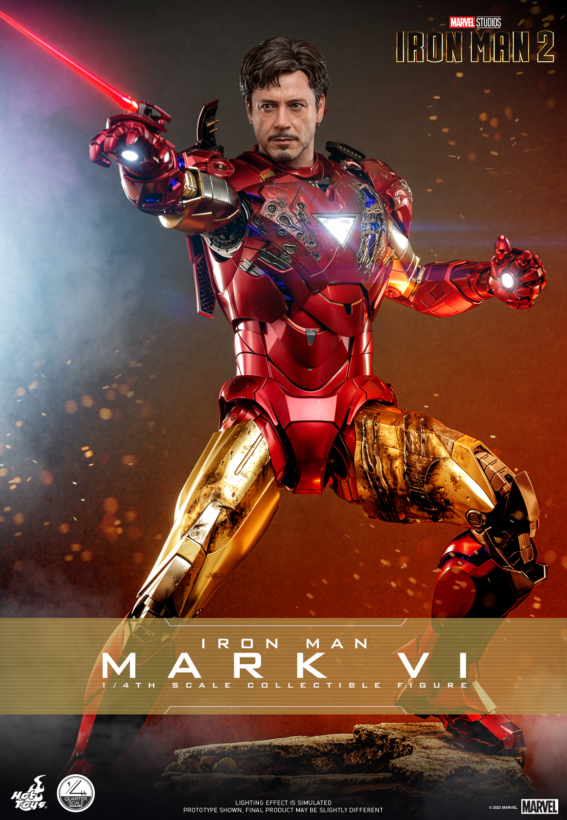 Hot Toys《鋼鐵人2》鋼鐵人馬克6（Iron Man Mark VI）1/4 比例收藏級人偶 配備多個戰損替換裝甲！