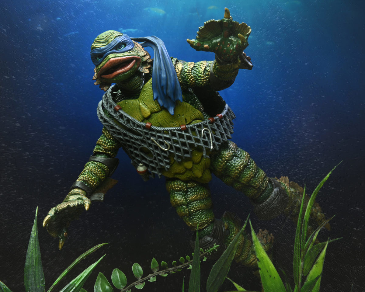 NECA 環球怪物×忍者龜「半魚人李奧納多」7 吋可動人偶(Ultimate Leonardo as the Creature)
