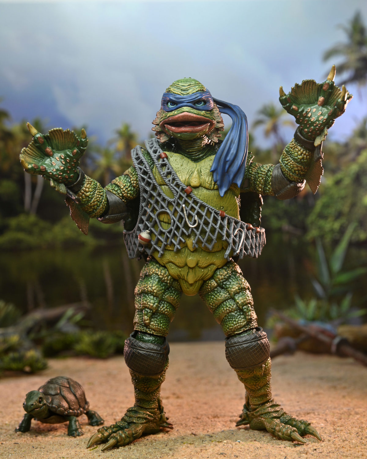 NECA 環球怪物×忍者龜「半魚人李奧納多」7 吋可動人偶(Ultimate Leonardo as the Creature)