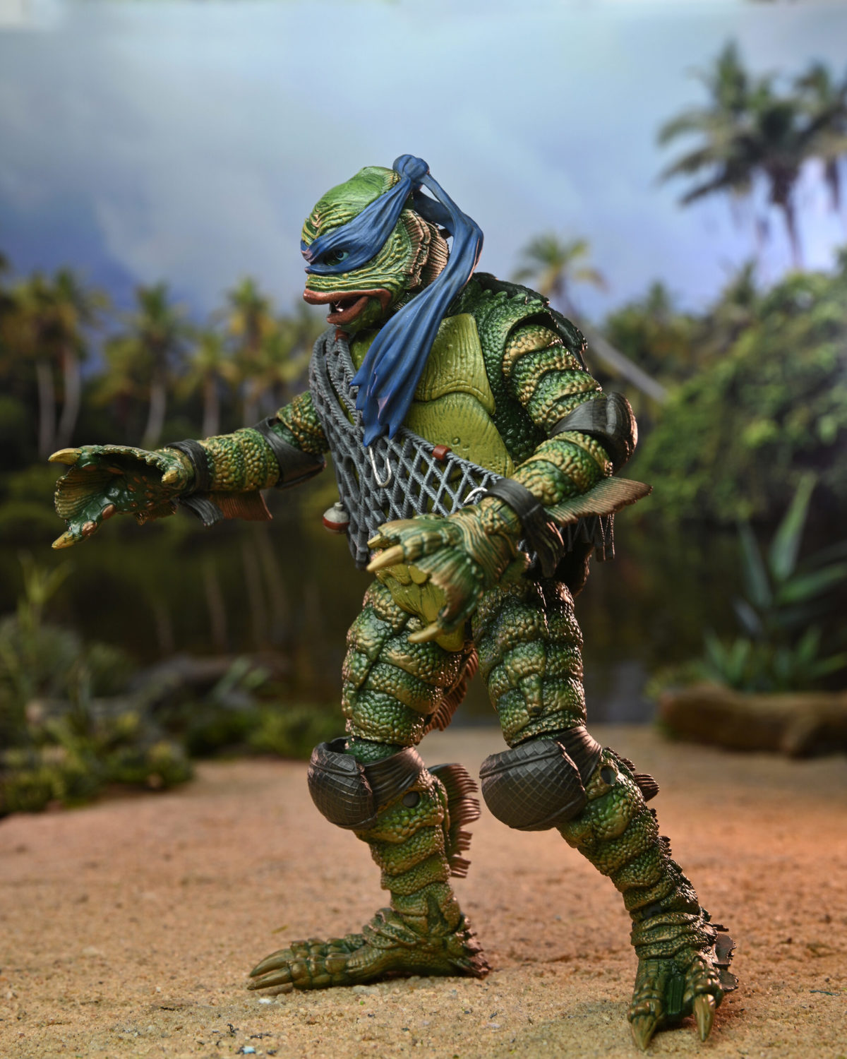 NECA 環球怪物×忍者龜「半魚人李奧納多」7 吋可動人偶(Ultimate Leonardo as the Creature)