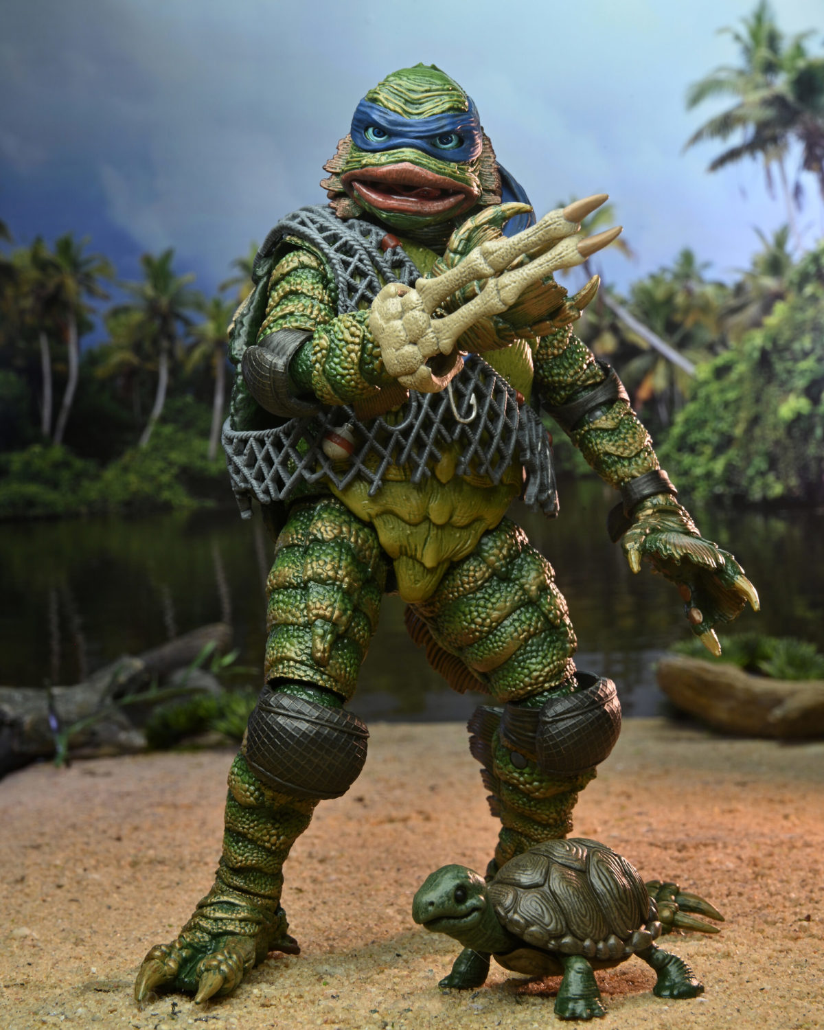 NECA 環球怪物×忍者龜「半魚人李奧納多」7 吋可動人偶(Ultimate Leonardo as the Creature)
