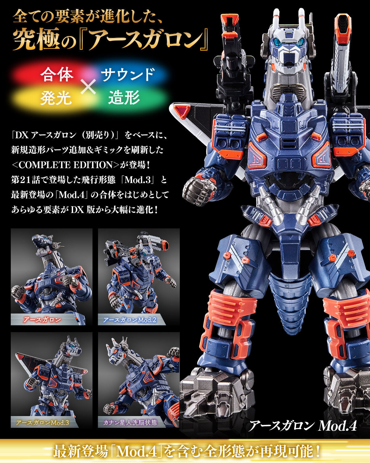 超人力霸王布雷薩『阿斯加隆 COMPLETE EDITION』追加武裝再現 2～4 階強化形態！