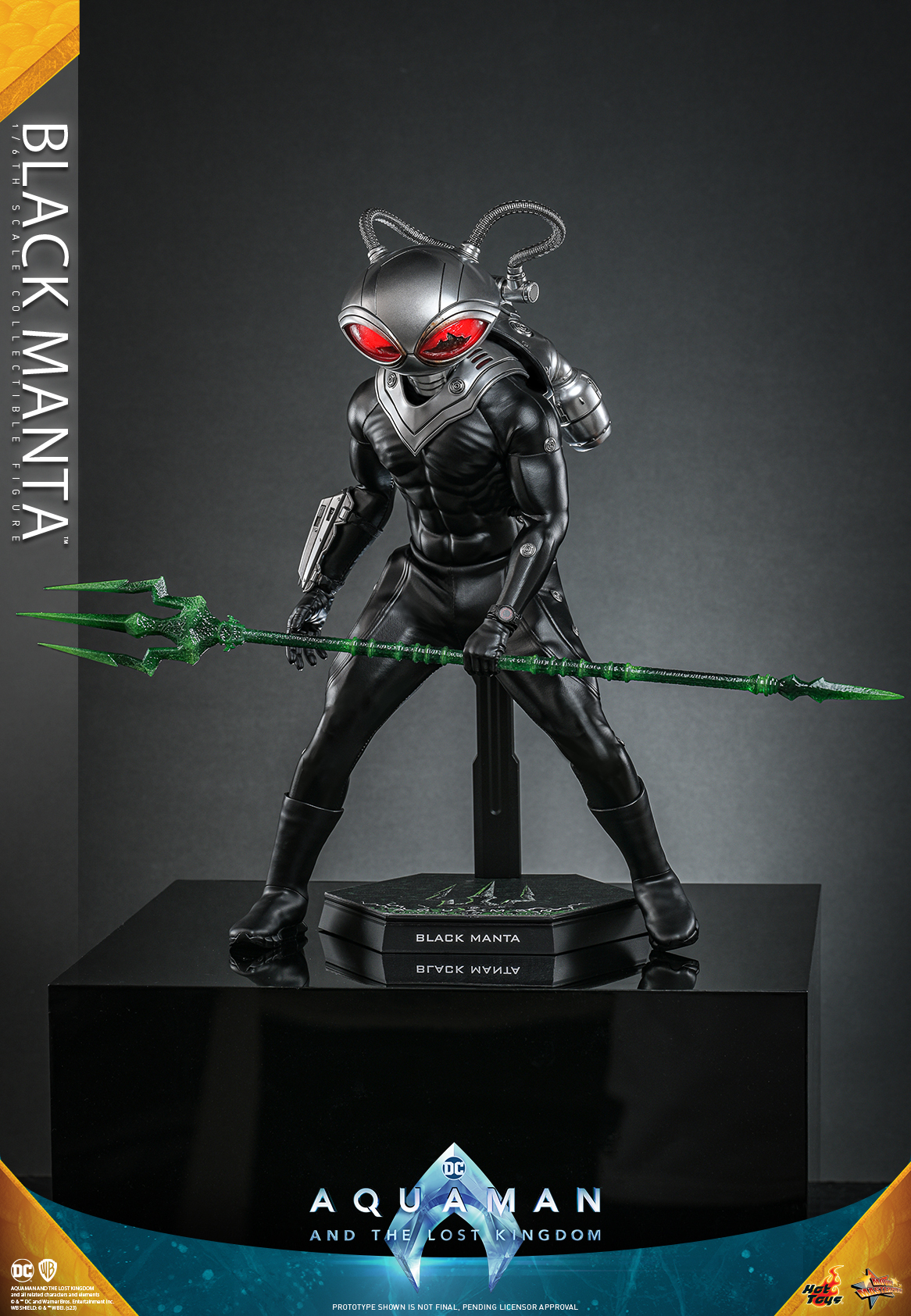 Hot Toys《水行俠 失落王國》黑蝠鱝(Black Manta)1/6 比例收藏級人偶 未來感戰衣&古老黑暗神器並存!