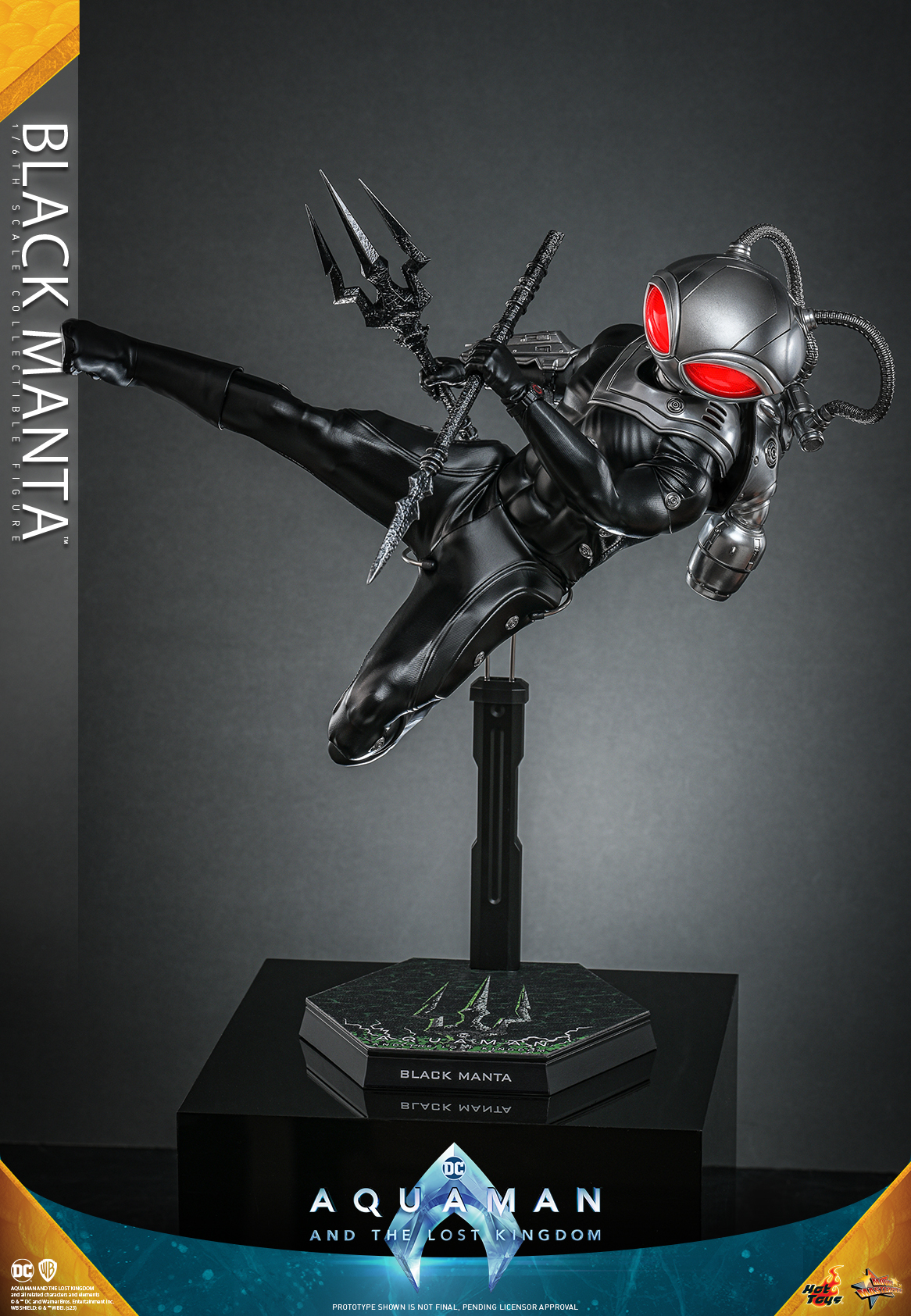Hot Toys《水行俠 失落王國》黑蝠鱝(Black Manta)1/6 比例收藏級人偶 未來感戰衣&古老黑暗神器並存!