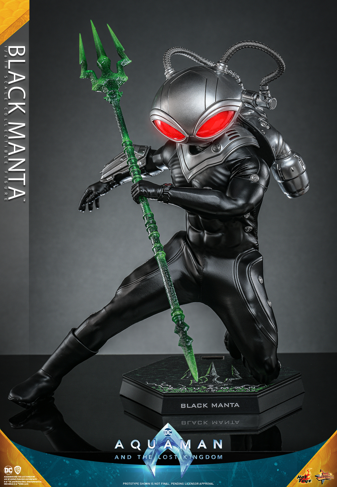Hot Toys《水行俠 失落王國》黑蝠鱝(Black Manta)1/6 比例收藏級人偶 未來感戰衣&古老黑暗神器並存!