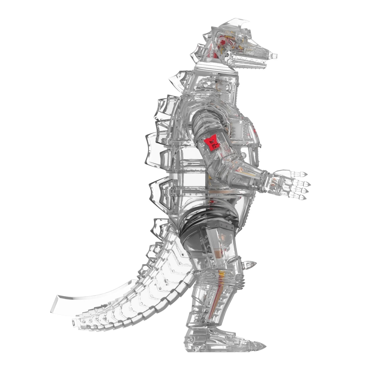 SUPER7 Super Cyborg「機械哥吉拉 (透明) 」可動玩具 一窺色彩鮮豔的機械內構!