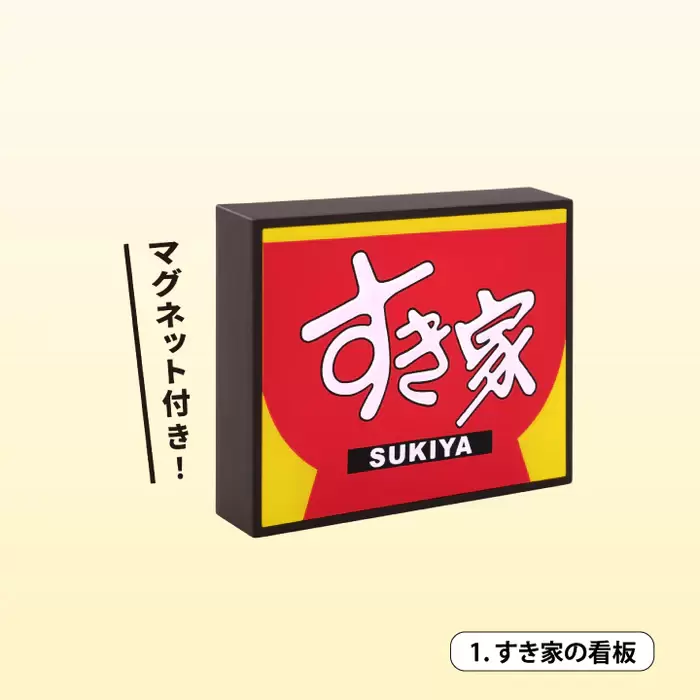 Kenelephant『すき家迷你模型收藏』轉蛋、盒玩 招牌牛丼、店家看板精緻微縮！