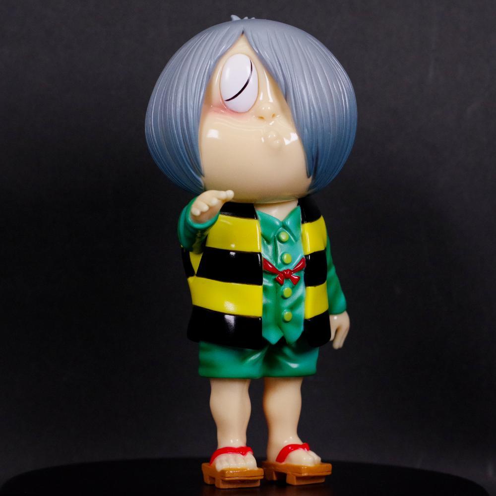 ロクでナシ玩具真骨頂系列「鬼太郎(閉眼・綠衣版本) 」軟膠玩具