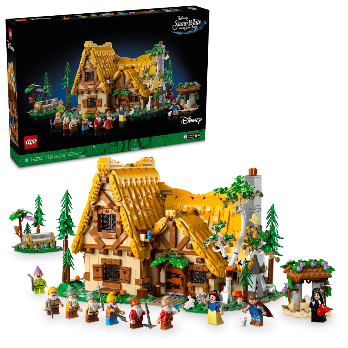 LEGO 43242「白雪公主與七矮人小屋」可以把公主放進絕美透明棺材！（Snow White and the Seven Dwarfs' Cottage）