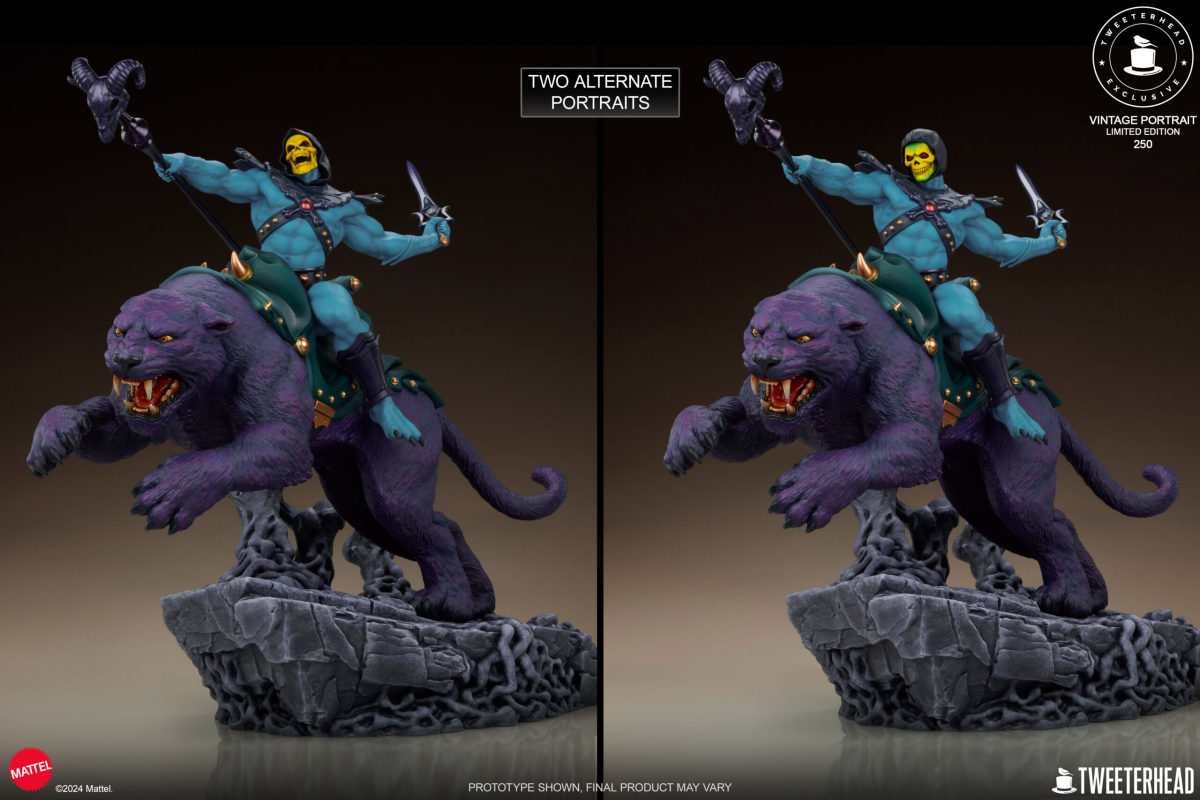 Tweeterhead《太空超人》骷髏王與紫豹(Skeletor & Panthor)經典豪華版 1/6 比例全身雕像