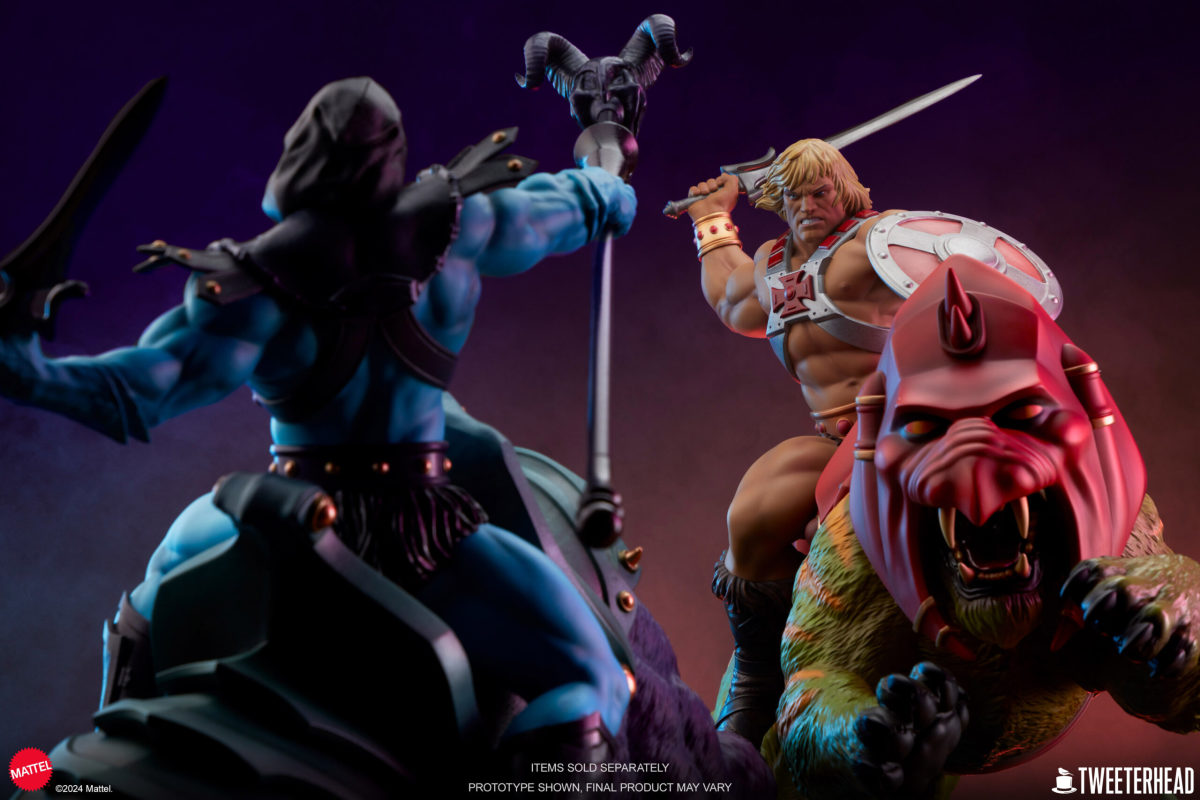 Tweeterhead《太空超人》骷髏王與紫豹(Skeletor & Panthor)經典豪華版 1/6 比例全身雕像