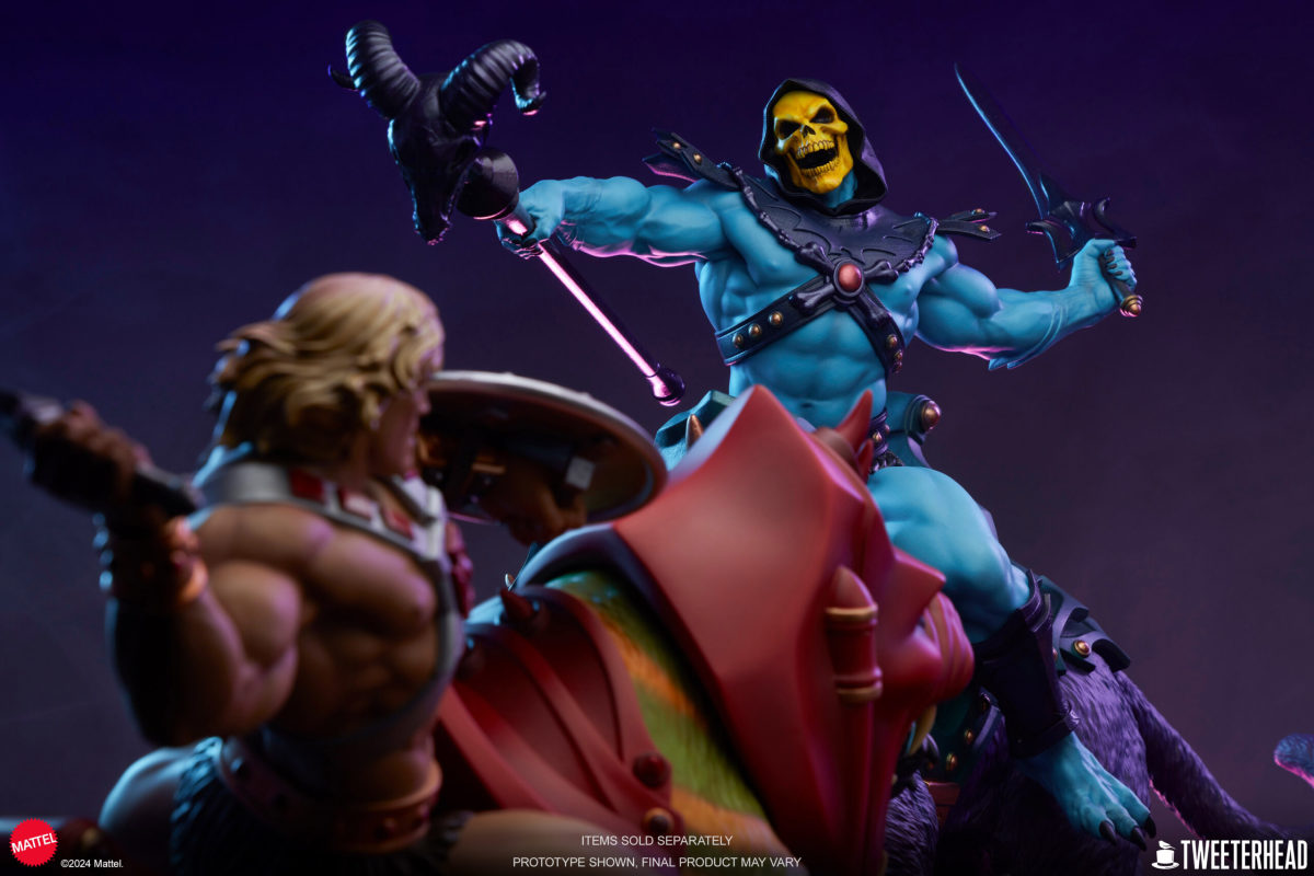 Tweeterhead《太空超人》骷髏王與紫豹(Skeletor & Panthor)經典豪華版 1/6 比例全身雕像