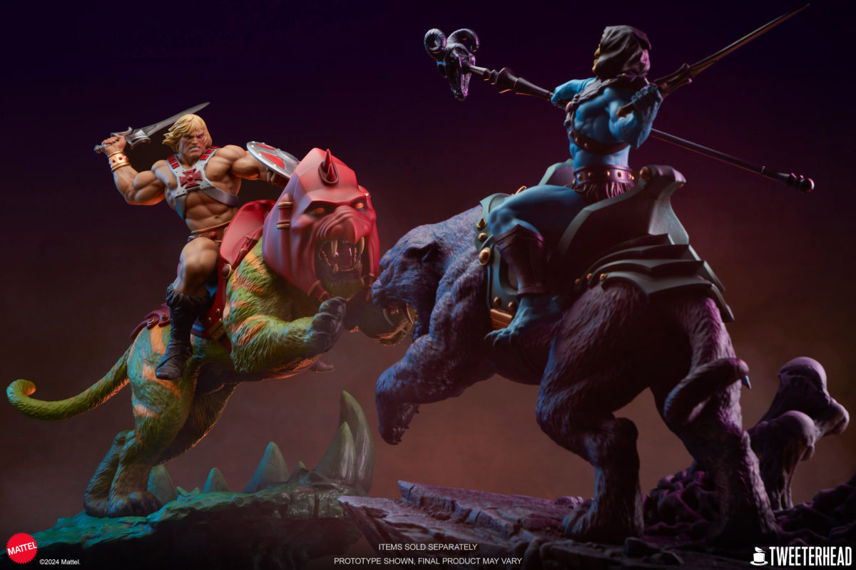 Tweeterhead《太空超人》骷髏王與紫豹(Skeletor & Panthor)經典豪華版 1/6 比例全身雕像