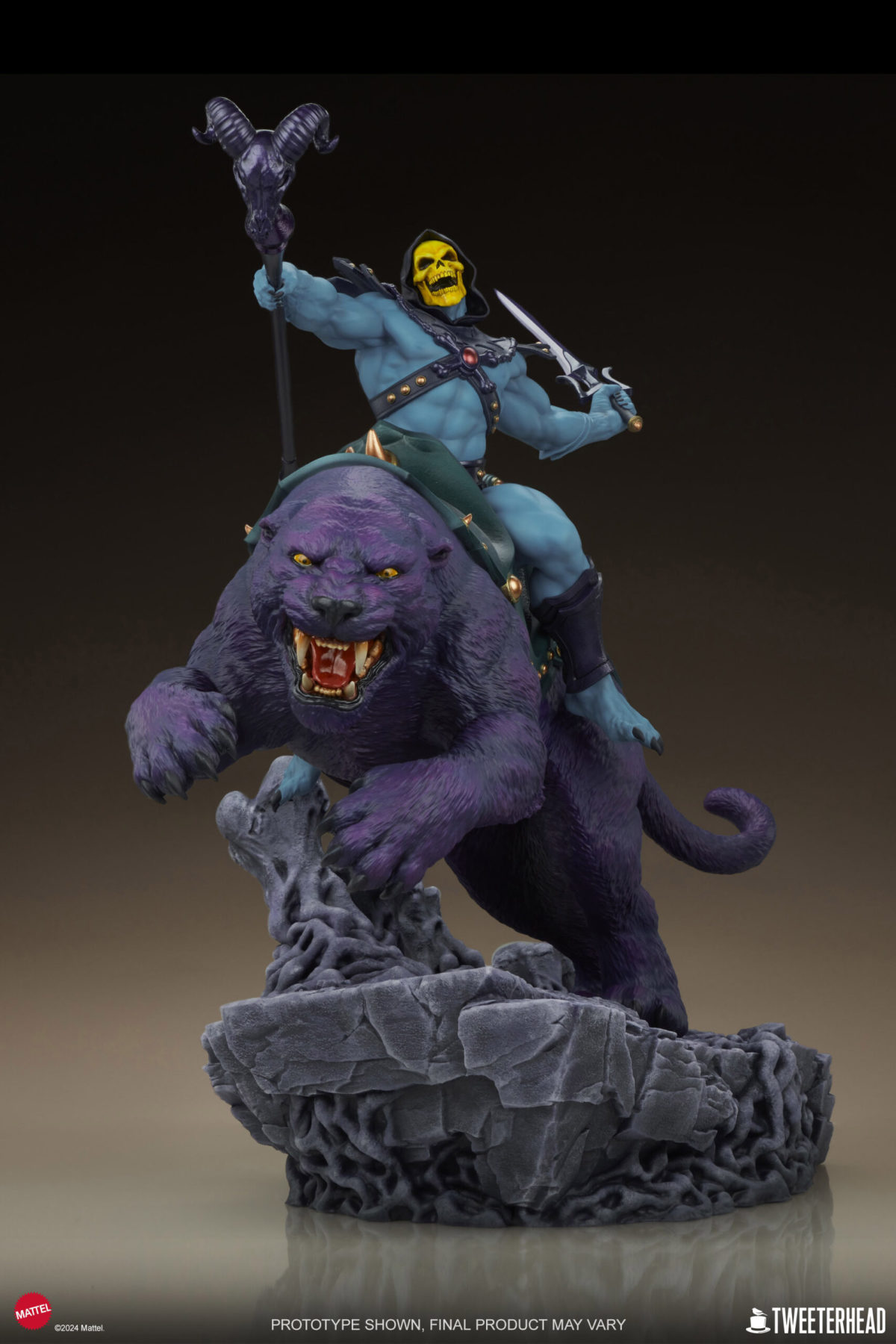 Tweeterhead《太空超人》骷髏王與紫豹(Skeletor & Panthor)經典豪華版 1/6 比例全身雕像