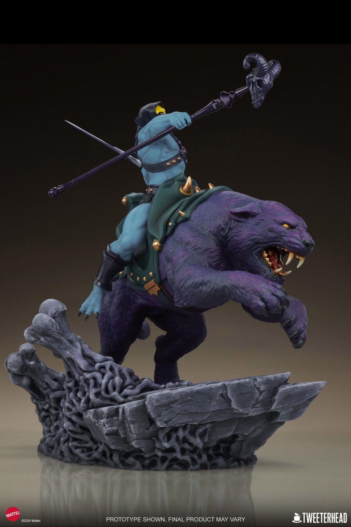 Tweeterhead《太空超人》骷髏王與紫豹(Skeletor & Panthor)經典豪華版 1/6 比例全身雕像