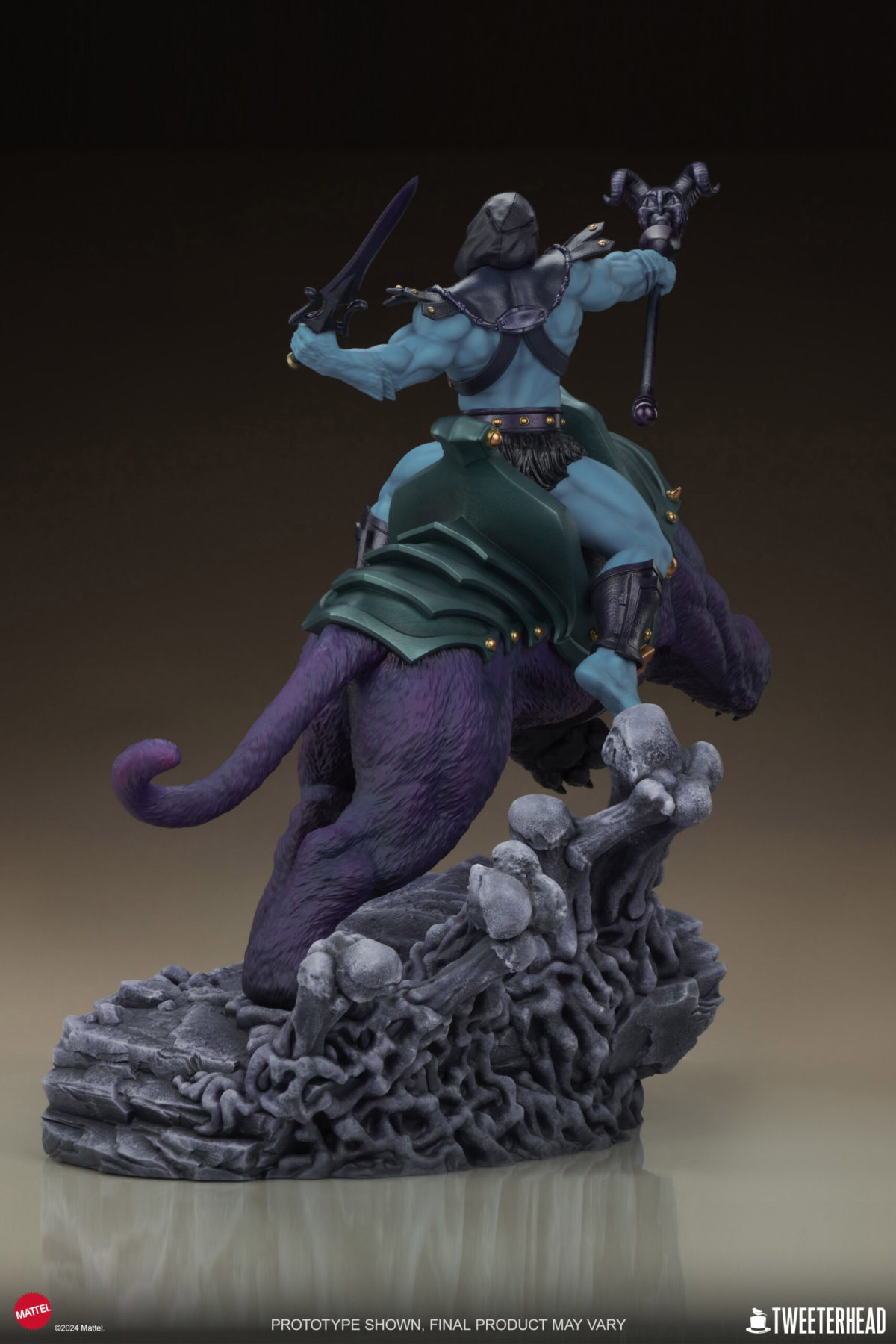 Tweeterhead《太空超人》骷髏王與紫豹(Skeletor & Panthor)經典豪華版 1/6 比例全身雕像