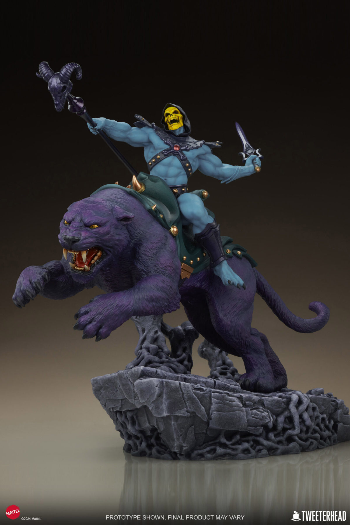 Tweeterhead《太空超人》骷髏王與紫豹(Skeletor & Panthor)經典豪華版 1/6 比例全身雕像