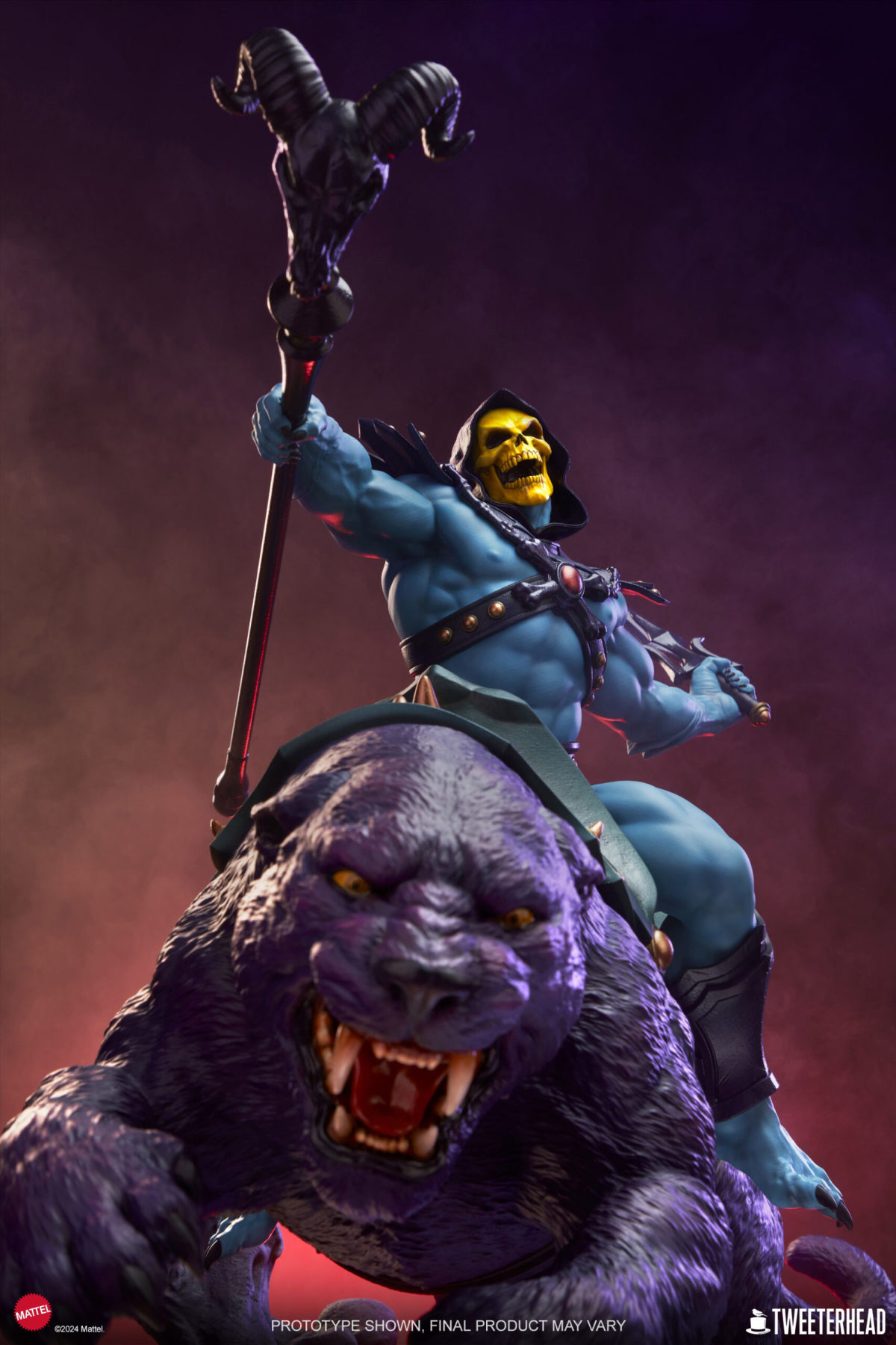 Tweeterhead《太空超人》骷髏王與紫豹(Skeletor & Panthor)經典豪華版 1/6 比例全身雕像