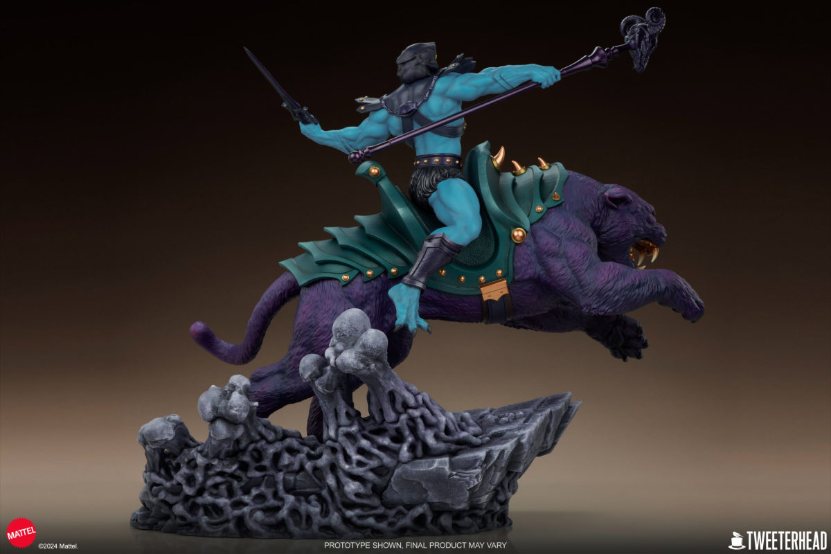 Tweeterhead《太空超人》骷髏王與紫豹(Skeletor & Panthor)經典豪華版 1/6 比例全身雕像